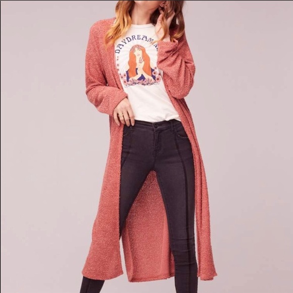 Band of Gypsies Sweaters - BAND of GYPSIES Coral Textured Duster